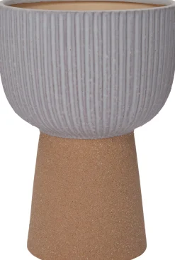 New Blumentopf mit Fuß Jill grau / braun 19,5 x 19,5 x 27,5 cm Blumentöpfe & Pflanzgefäße|Blumentöpfe