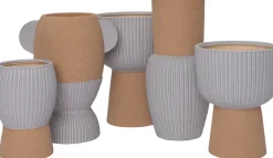 New Blumentopf mit Fuß Jill grau / braun 19,5 x 19,5 x 27,5 cm Blumentöpfe & Pflanzgefäße|Blumentöpfe