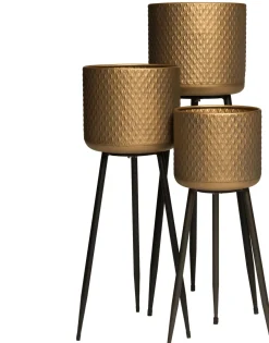 Discount Blumentopf mit Fuß gold D 23 H 64,5 cm Blumentöpfe|Blumentöpfe & Pflanzgefäße