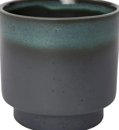 Sale Blumentopf mit Fuß Tilda grau / grün D 13,5 H 14 cm Blumentöpfe|Blumentöpfe & Pflanzgefäße