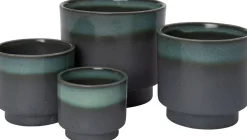 Sale Blumentopf mit Fuß Tilda grau / grün D 13,5 H 14 cm Blumentöpfe|Blumentöpfe & Pflanzgefäße