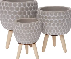 Best Blumentopf mit Füßen Myrthe grau D 13,5 H 15,5 cm Blumentöpfe & Pflanzgefäße|Blumentöpfe