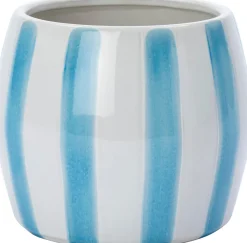 Best Blumentopf mit Fuß Adora weiß/blau D 8,8 H 6,5 cm Blumentöpfe & Pflanzgefäße|Blumentöpfe