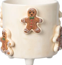 Blumentopf mit Füßen Jiya Lebkuchenmann creme D 13 H 11 cm Blumentöpfe|Blumentöpfe & Pflanzgefäße