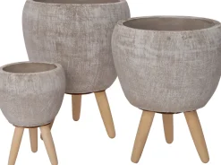 Discount Blumentopf mit Füßen Amber grau D 16,5 H 16,5 cm Blumentöpfe|Blumentöpfe & Pflanzgefäße