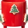 Discount Blumentopf mit Füßen Jiya Weihnachtsbaum rot D 16 H 15 cm Blumentöpfe & Pflanzgefäße|Blumentöpfe