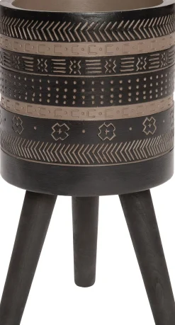 Discount Blumentopf mit Füßen Milo D 22 cm H 42 cm schwarz Blumentöpfe & Pflanzgefäße|Blumentöpfe