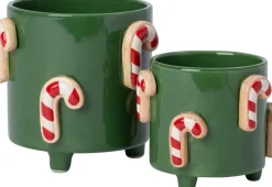 Hot Blumentopf mit Füßen Jiya Zuckerstange grün D 13 H 11 cm Blumentöpfe & Pflanzgefäße|Blumentöpfe