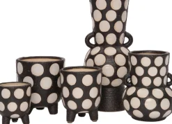 Online Blumentopf mit Füßen Pygros schwarz / beige D 16 H 18 cm Blumentöpfe|Blumentöpfe & Pflanzgefäße