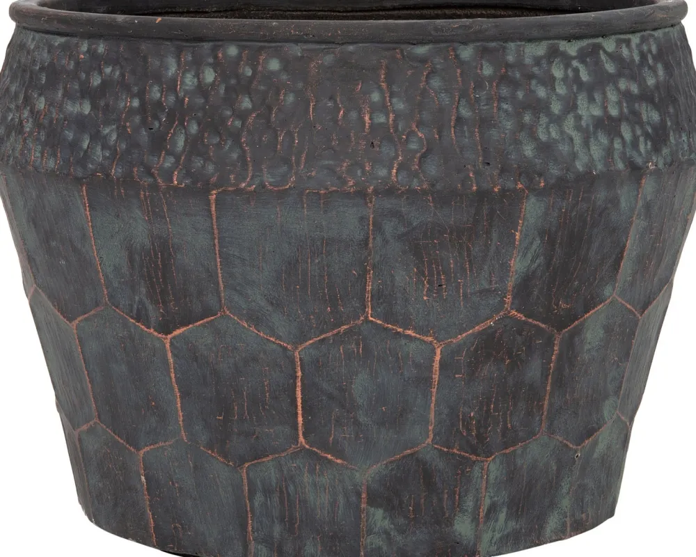 Outlet Blumentopf Nika grün / kupfer D 28 H 20 cm Blumentöpfe|Blumentöpfe & Pflanzgefäße