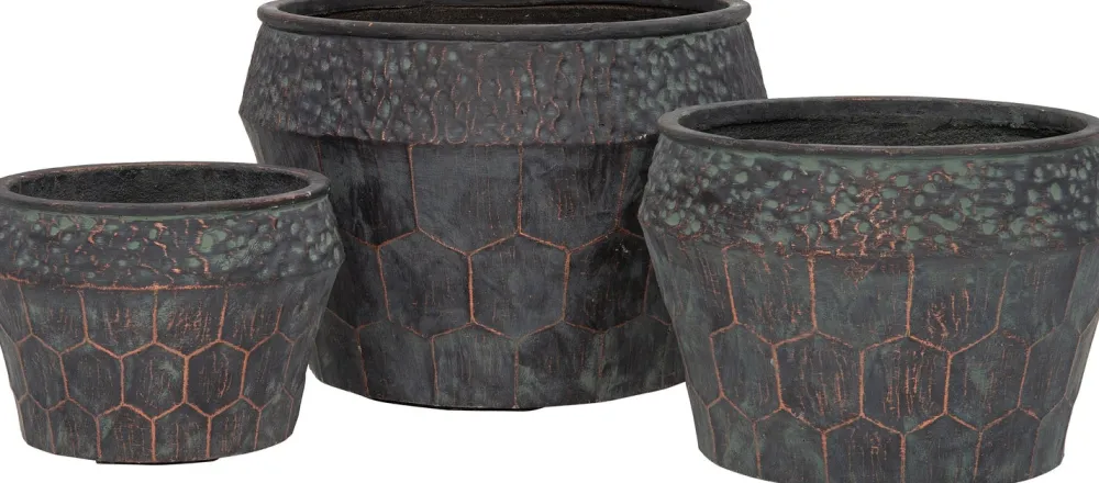 Outlet Blumentopf Nika grün / kupfer D 28 H 20 cm Blumentöpfe|Blumentöpfe & Pflanzgefäße