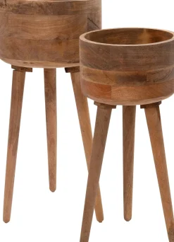 Clearance Blumentopf Raaf mit Füßen Holz D 25 H 55 cm Blumentöpfe & Pflanzgefäße|Blumentöpfe