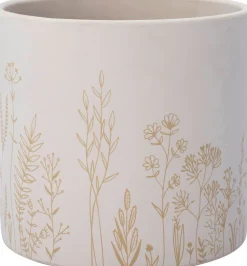 Discount Blumentopf Vera weiß/taupe D 13,5 H 12,5 cm Blumentöpfe|Blumentöpfe & Pflanzgefäße