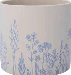 New Blumentopf Vera weiß/blau D 13,5 H 12,5 cm Blumentöpfe & Pflanzgefäße|Blumentöpfe