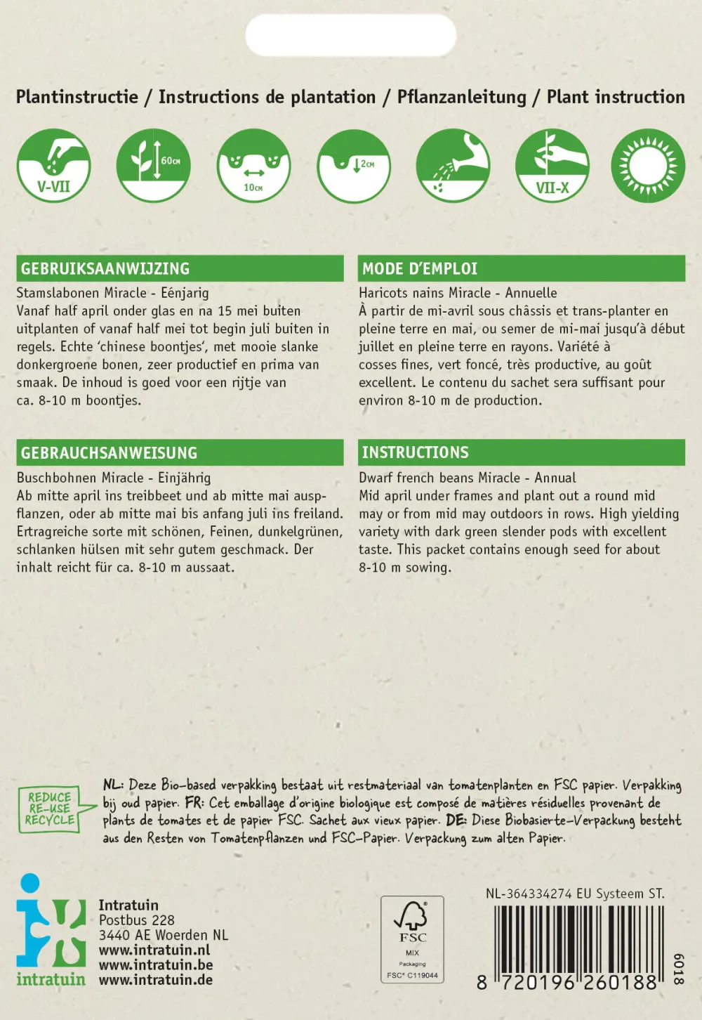 New Buschbohne (Phaseolus vulgaris 'Miracle') Samen Gemüsesamen|Saatgut