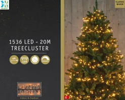 Clearance Cluster-Lichterkette 20 m mit 1536 LED Lämpchen klassisch warm Weihnachtsbaumbeleuchtung
