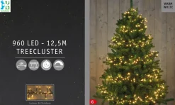 New Cluster-Lichterkette 12,5 m mit 960 LED Lämpchen warmweiß Weihnachtsbaumbeleuchtung