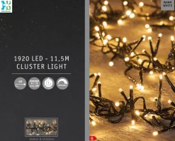 Sale Cluster-Lichterkette 11,5 m mit 1920 LED Lämpchen warmweiß Weihnachtsbaumbeleuchtung