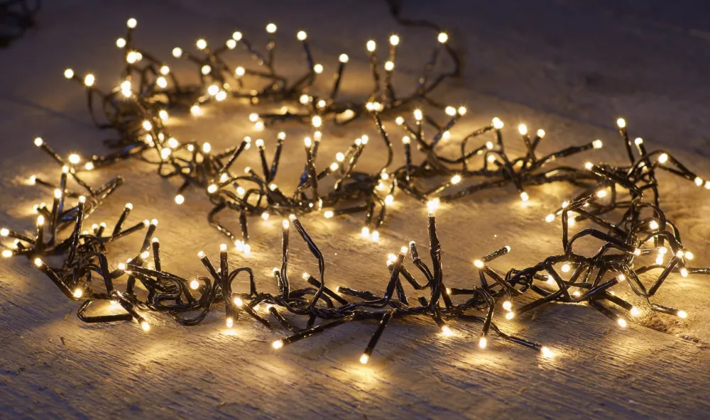 Cluster-Lichterkette 6,9 m 1152 LED Lämpchen warmweiß Weihnachtsbaumbeleuchtung