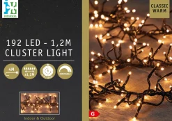 Discount Cluster-Lichterkette 1,2 m mit 192 LED Lämpchen klassisch warm Weihnachtsbaumbeleuchtung