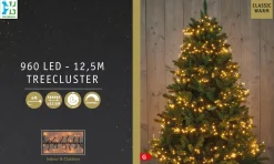 Cluster-Lichterkette 12,5 m mit 960 LED Lämpchen klassisch warm Weihnachtsbaumbeleuchtung