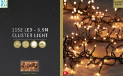 Cluster-Lichterkette 6,9 m mit 1152 LED Lämpchen klassisch warm Weihnachtsbaumbeleuchtung