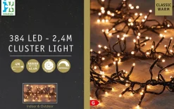 Best Cluster-Lichterkette 2,4 m mit 384 LED Lämpchen klassisch warm Weihnachtsbaumbeleuchtung