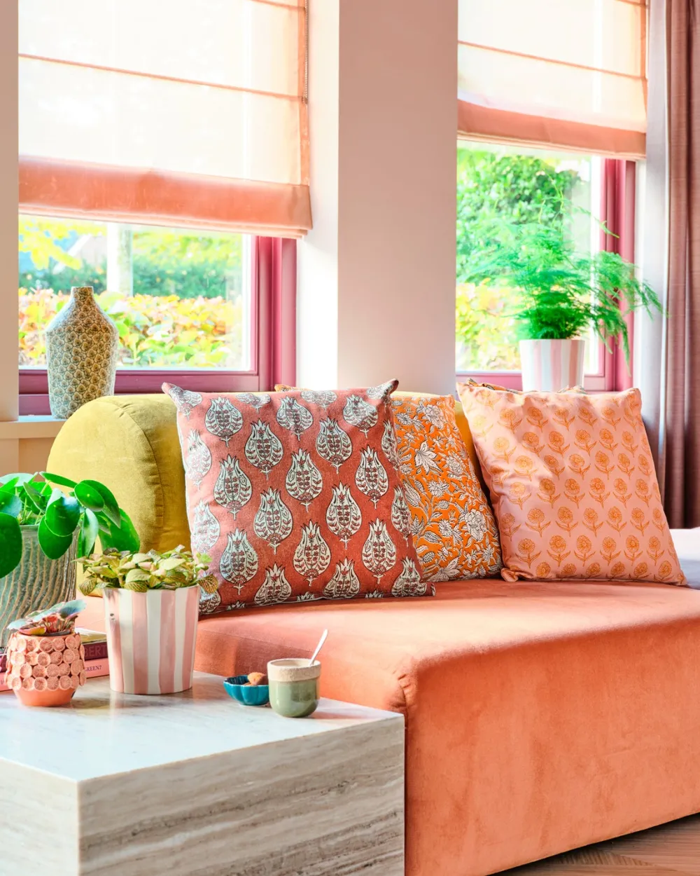 Discount Dekokissen Hanoi grün/weiß 45 x 45 cm Kissen|Dekokissen