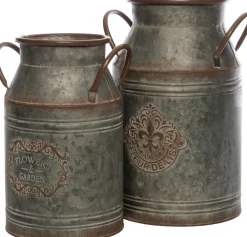 Discount Deko-Milchkanne Gartenaccessoire Zink 20 x 18 x 29 cm 6l Blumentöpfe|Blumentöpfe & Pflanzgefäße