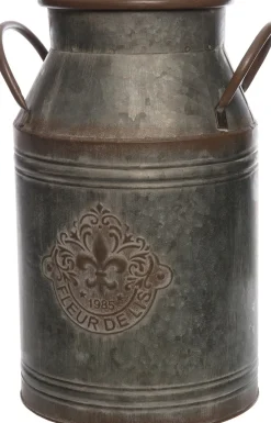 Deko-Milchkanne Gartenaccessoire Zink 22,5 x 21 x 35 cm 10 l Blumentöpfe|Blumentöpfe & Pflanzgefäße