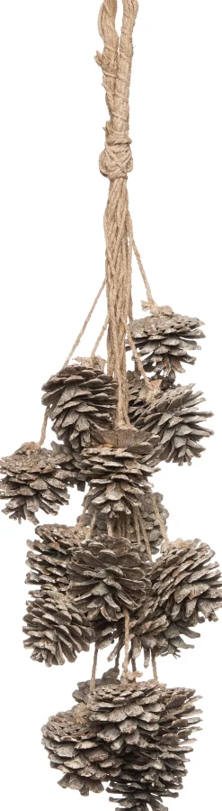 Deko-Tannenzapfen Bund weiß 70 x 20 x 70 cm Wandhänger