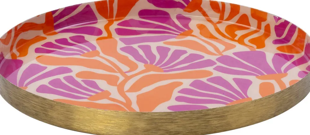 Dekoteller Muriel orange/lila D 15 H 2 cm Dekoschalen & -Teller