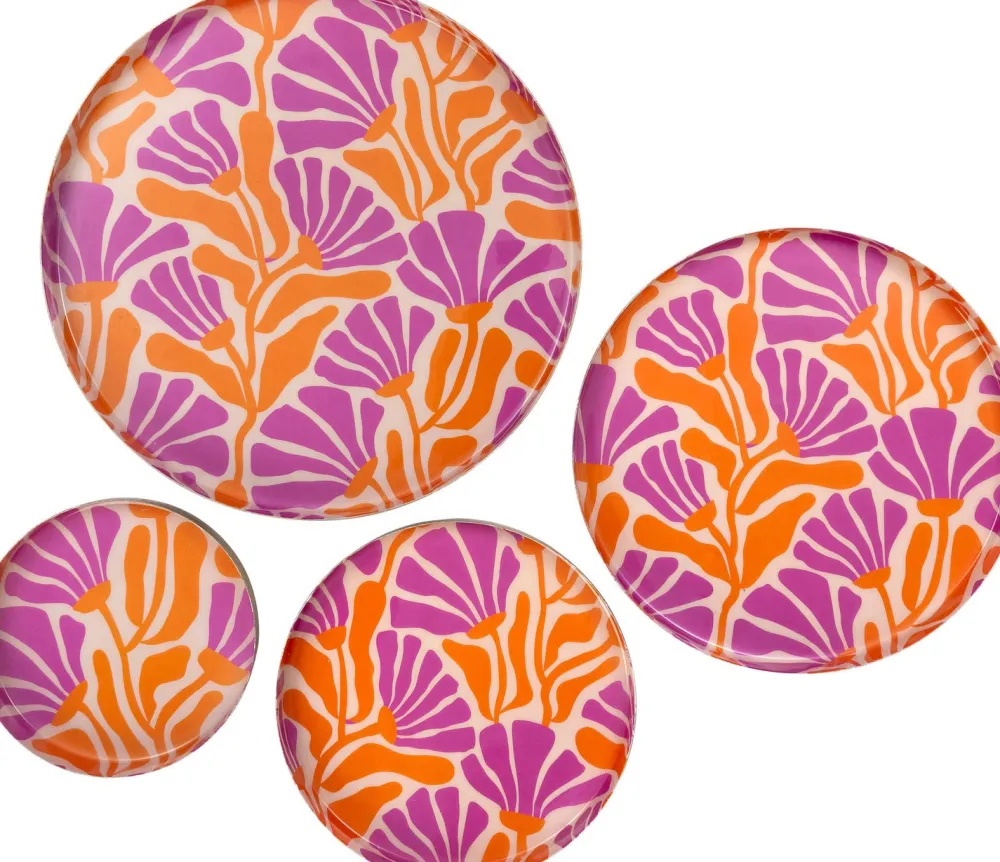 Dekoteller Muriel orange/lila D 15 H 2 cm Dekoschalen & -Teller