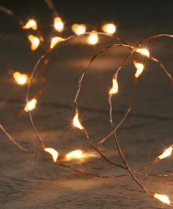 Clearance Drahtlichterkette kupfer 2 m innen mit 40 LEDs inkl. Timer klassisch warm Mini- & Drahtlichterketten