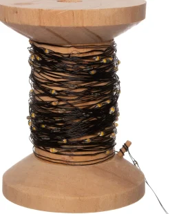 Sale Drahtlichterkette schwarz auf Rolle mit 100 Lämpchen warmweiß D 7 H 9,5 cm Mini- & Drahtlichterketten
