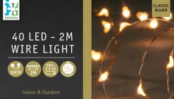 Discount Drahtlichterkette kupfer 2 m außen mit LEDs klassisch warm Mini- & Drahtlichterketten