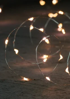 Clearance Drahtlichterkette silber 5 m außen mit LED warmweiß Mini- & Drahtlichterketten