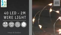 Discount Drahtlichterkette silber 2 m außen mit LED warmweiß Mini- & Drahtlichterketten