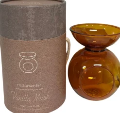 Sale Duftset mit Duftöl Indi Vanilla Musk braun D 11 H 18 cm Duftlampen