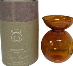 Online Duftset mit Duftöl Indi Olive Flower braun D 11 H 18 cm Duftlampen