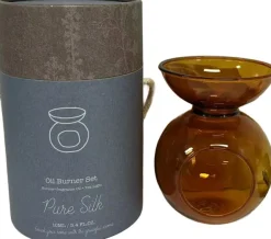 Outlet Duftset mit Duftöl Indi Pure Silk braun D 11 H 18 cm Duftlampen