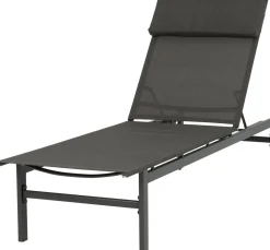 Gartenliege Reza anthrazit 190 x 54,5 x 33 cm Gartenliegen