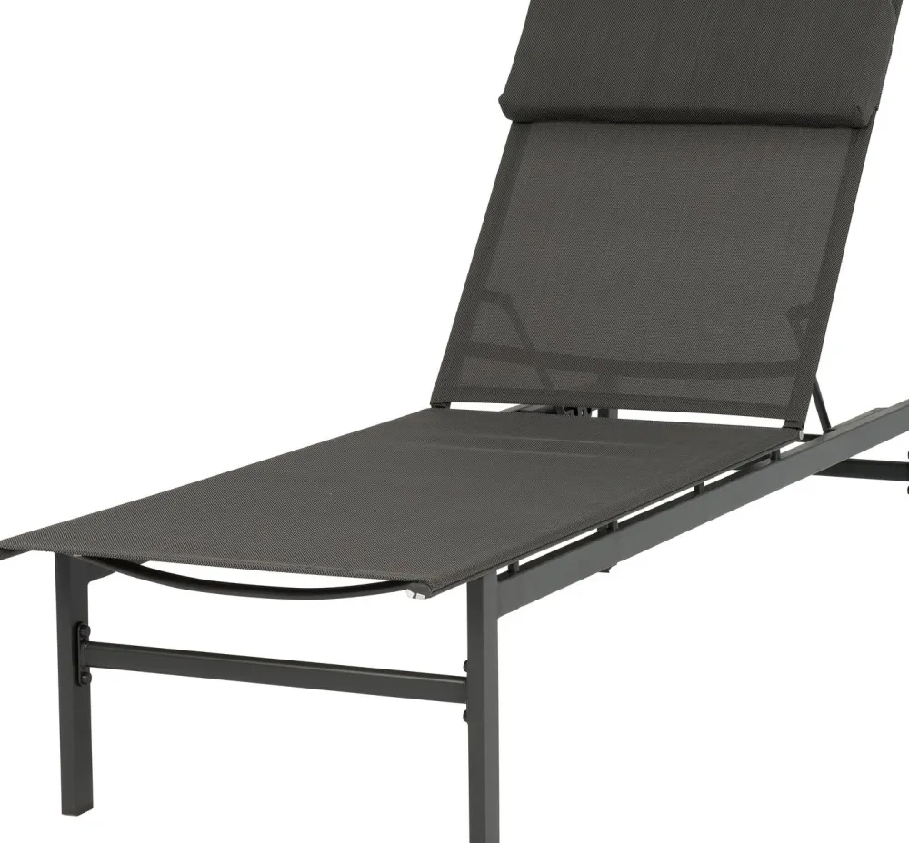 Gartenliege Reza anthrazit 190 x 54,5 x 33 cm Gartenliegen