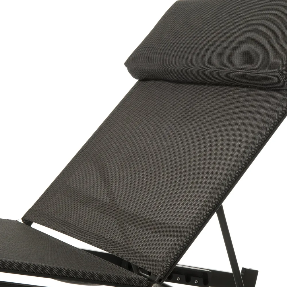 Gartenliege Reza anthrazit 190 x 54,5 x 33 cm Gartenliegen