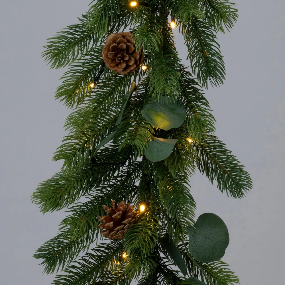 New Girlande Tannenzapfen mit 30 Lampen warmweiß 180 x 26 x 26 cm Weihnachts- & Tannengirlanden