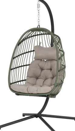 New Hängesessel mit Gestell klappbar Pax grün Gartenstühle|Hängesessel
