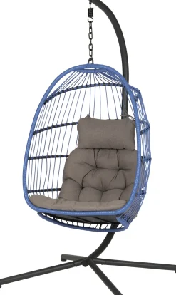 New Hängesessel mit Gestell klappbar Pax violett Gartenstühle|Hängesessel