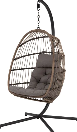 Hängesessel mit Gestell klappbar Pax taupe Gartenstühle|Hängesessel