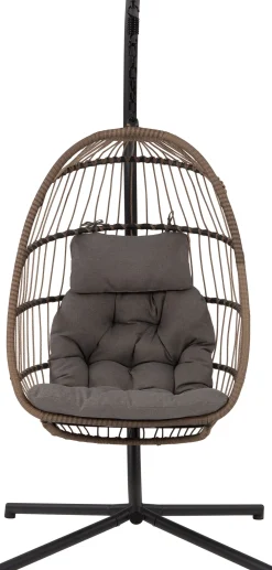 Hängesessel mit Gestell klappbar Pax taupe Gartenstühle|Hängesessel