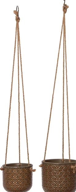 Hot Hängetopf Mariya braun D 14,5 H 14 cm Blumenampeln & Hängetöpfe|Blumentöpfe & Pflanzgefäße